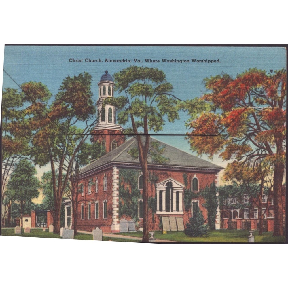 Alexandria Virginia VA George Washington Masonic Memorial Linen Postcard Unused - Picture 2 of 2